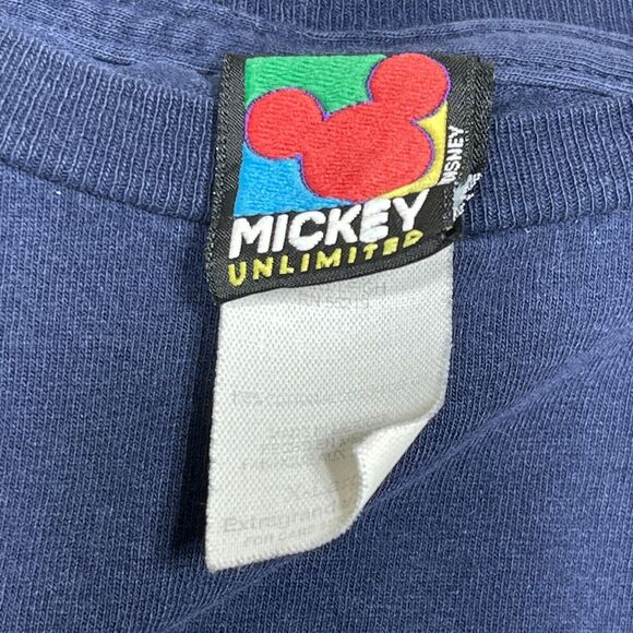 Vintage Disney Shirt Mickey Unlimited Men XL Blue Graphic Disney 90s Beach‎ - Picture 7 of 10